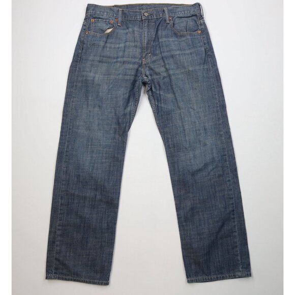 Vintage Y2K Levis 569 Mens 36x34 Faded Chambray Relaxed Straight Wide Leg Jeans